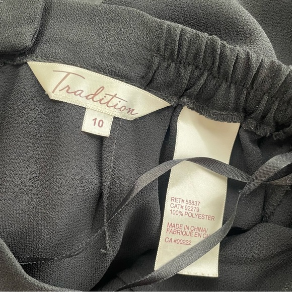 Tradition Front Slit Chiffon Palazzo Wide Leg Trouser Pants Flowy Whimsigoth - Picture 12 of 12